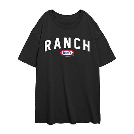 Novelty T-shirts Kraft Ranch Tee Womens Juniors Crew Neck Short Sleeve Regular Fit Graphic T-shirt In Black