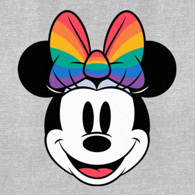Womens Crew Neck Short Sleeve Regular Fit Mickey and Friends Minnie Mouse Juniors Graphic T-Shirt