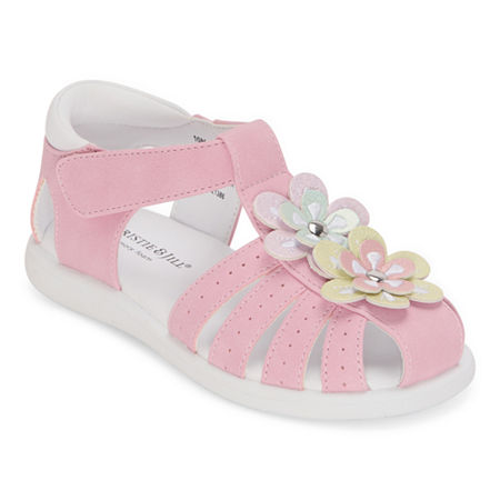 Christie & Jill Toddler Girls Lil Mila Strap Sandals, 6 Medium, Pink
