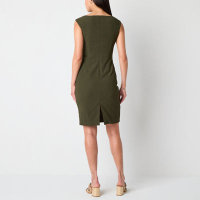 Willow Glenn Womens Sleeveless Sheath Dress, Color: Olive JCPenney
