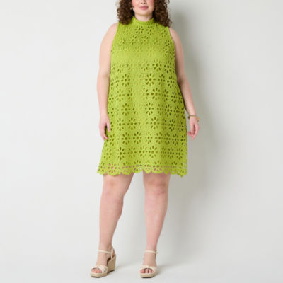 Robbie Bee Womens Sleeveless Shift Dress Plus