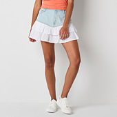 Arizona Womens Mid Rise Denim Skirt-Juniors