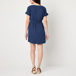 St. John's Bay Womens Short Sleeve Shift Dress