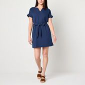 St. John's Bay Womens Short Sleeve Shift Dress