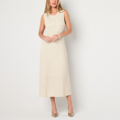 Liz Claiborne Womens Sleeveless Midi Sweater Dress