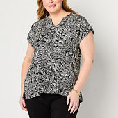 Women Department: Plus Size, Tunic Tops, Black - JCPenney