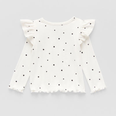 Okie Dokie Baby Girls Round Neck Long Sleeve T-Shirt