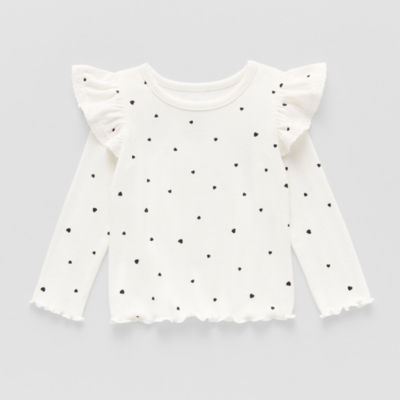 Okie Dokie Baby Girls Round Neck Long Sleeve T-Shirt