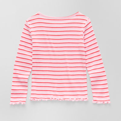 Okie Dokie Toddler & Little Girls Round Neck Long Sleeve T-Shirt