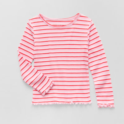 Okie Dokie Toddler & Little Girls Round Neck Long Sleeve T-Shirt
