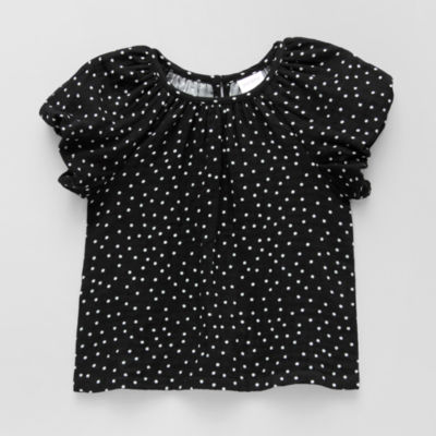 Okie Dokie Toddler & Little Girls Round Neck Short Sleeve Blouse