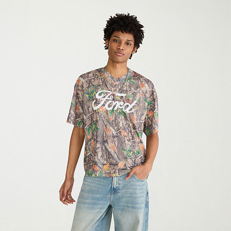 AEROPOSTALE Ford Mens V Neck Short Sleeve Jersey, Medium, Green