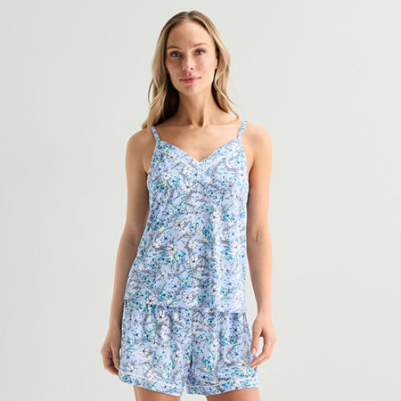 Liz Claiborne Cool and Calm Womens V Neck Sleeveless Pajama Top, X-small, Blue