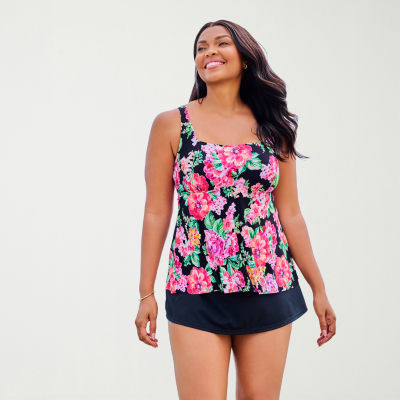 Trimshaper Womens Floral Tankini Swimsuit Top