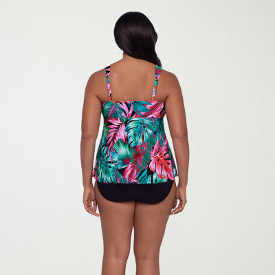 Trimshaper Womens Leaf Tankini Swimsuit Top