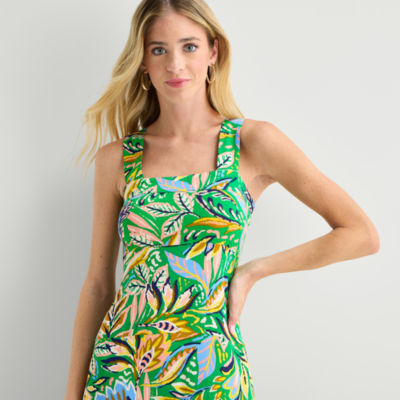MSK Womens Square Neck Sleeveless Maxi Dress