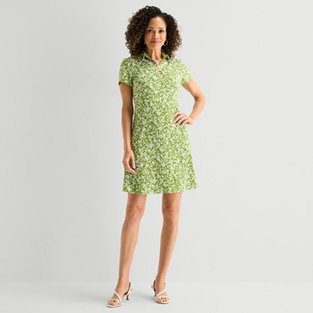 MSK Womens Short Sleeve Floral Shift Dress