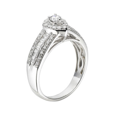 5/8 CT.T.W. Natural Diamond Pear-Style Engagement Ring