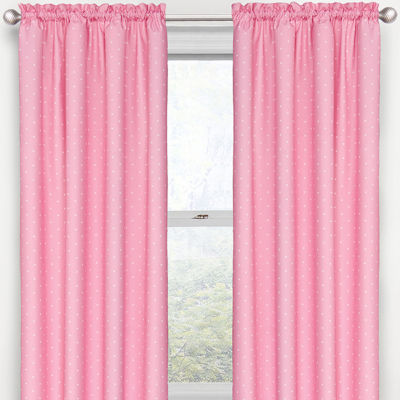 Eclipse Kids Polka Dots Rod Pocket Energy Saving Blackout Single Curtain Panels