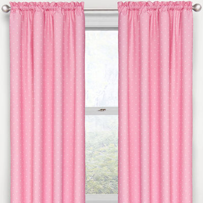 Eclipse Kids Polka Dots Energy Saving Blackout Rod Pocket Single Curtain Panel