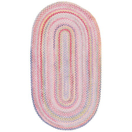 Capel Baby's Breath Oval Braided Rug, One Size, Pink