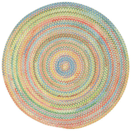 Capel Baby's Breath Reversible Braided Round Rug, One Size, Green