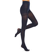 Hanes Womens Curves Blackout Footless Tights, 3X-4X, Black