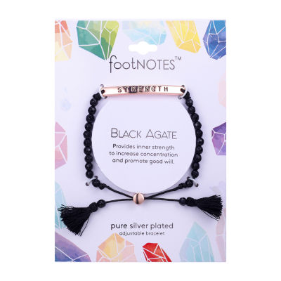 Footnotes Rose Gold Plate Over Brass Womens Agate Cord Bracelet