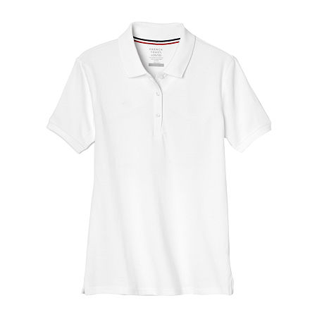 French Toast Little & Big Girls Short Sleeve Polo Shirt, Small, White