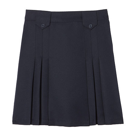French Toast Front-Pleated Tab Skirt Little & Big Girls Pleated Skirt, 18, Blue