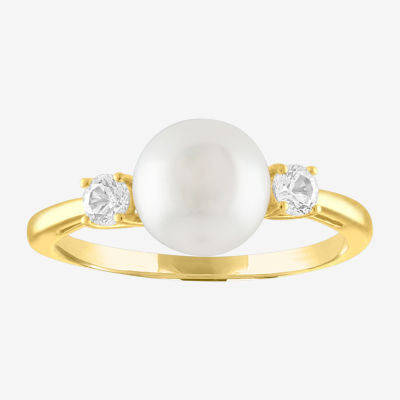 Womens White Cultured Freshwater Pearl 10K Gold Cocktail Ring - JCPenney