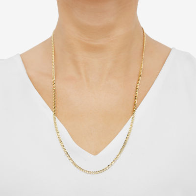 Made in Italy 14K Gold Inch Solid Curb Chain Necklace