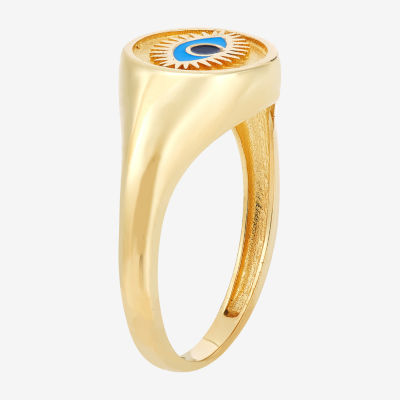 Womens 14K Gold Evil Eye Signet Ring