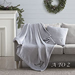 Swift Home Ultra Soft Embroidered Monogram Blanket 50"X60" Midweight Throw
