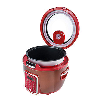 Aroma Arc-1230r 20-Cup (Cooked) Glass Lid Digital Rice Cooker - Red
