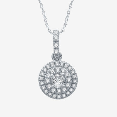 Ever Star (H-I / I1) Womens 1/ CT. T.W. Lab Grown White Diamond 10K White Gold Pendant Necklace