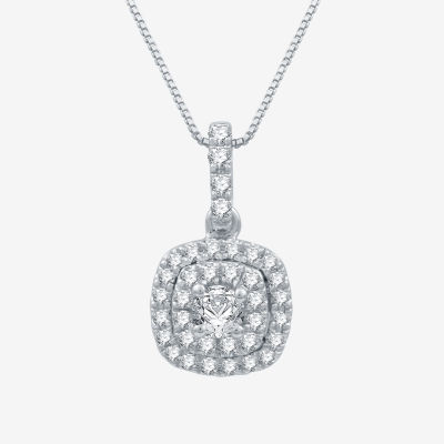 Ever Star (H-I / I1) Womens 1/ CT. T.W. Lab Grown White Diamond 10K White Gold Pendant Necklace
