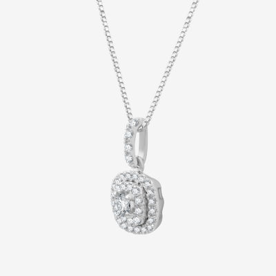 Ever Star (H-I / I1) Womens 1/ CT. T.W. Lab Grown White Diamond 10K White Gold Pendant Necklace