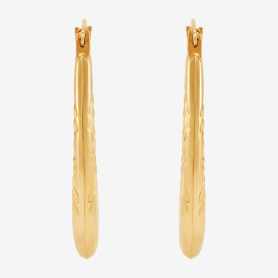 Womens 14K Gold 15.8mm Round Hoop Earrings