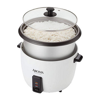 Aroma Arc-743-1ng Non-Stick Rice Cooker 6 cup, Color: White - JCPenney
