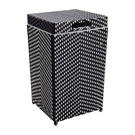 Park Lane Patio Trash Cans, One Size, Black