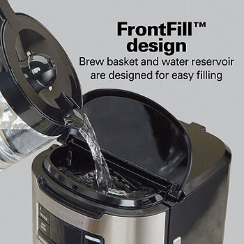 Hamilton Beach One Press Programmable Dispensing Drip Coffee Maker with 14  Cup Internal Brew Pot, Removable Water Reservoir, Black Next Gen (47601) 