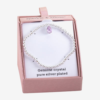 Sparkle Allure Stretch Womens Purple Crystal Pear Beaded Bracelet