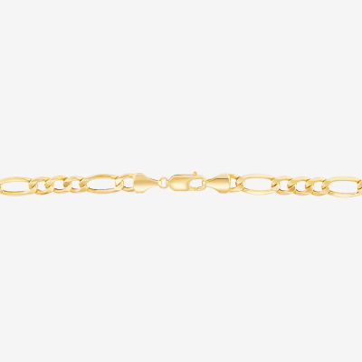 Made in Italy Mens 10K Gold 24 Inch Figaro Chain Necklace