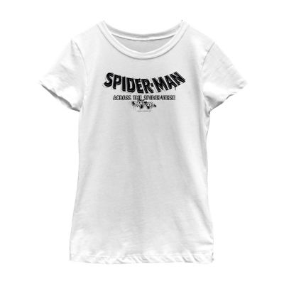 Little & Big Girls Spider-Man: Across The Spider-Verse Crew Neck Short Sleeve Marvel Spiderman Graphic T-Shirt