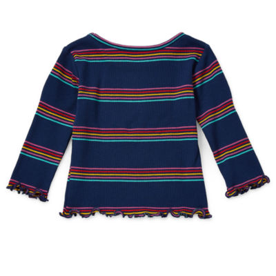 Okie Dokie Baby Girls Round Neck Long Sleeve T-Shirt