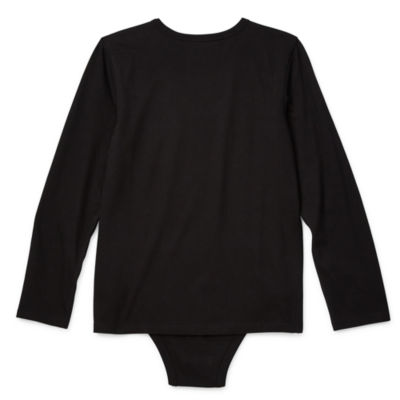 Thereabouts Little & Big Boys Adaptive Crew Neck Long Sleeve Bodysuit