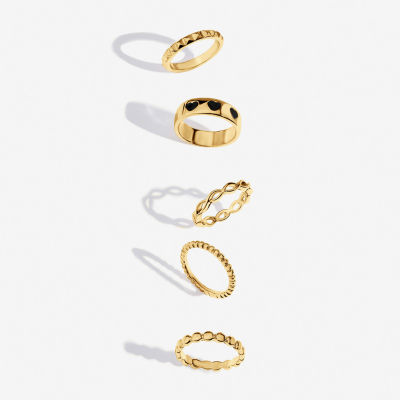 Bijoux Bar Delicates Gold Tone 5-pc. Heart Ring Sets