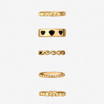 Bijoux Bar Gold Tone 5-pc. Heart Ring Sets