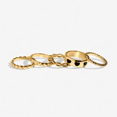 Bijoux Bar Delicates Gold Tone 5-pc. Heart Ring Sets